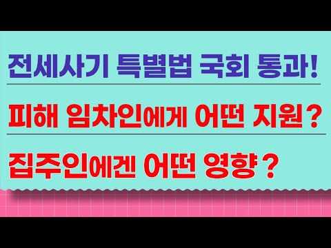 전세사기 특별법 국회 통과 피해 임차인 지원내용과 집주인에겐 어떤 영향 미칠까 