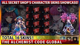 All Secret Shop's 16 Character Skins Showcase! (The Alchemist Code)