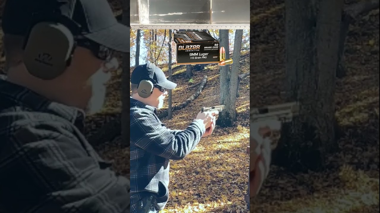 Испытание баллистического геля с цельнометаллической оболочкой (FMJ) 9 мм против .45 ACP с имитац...