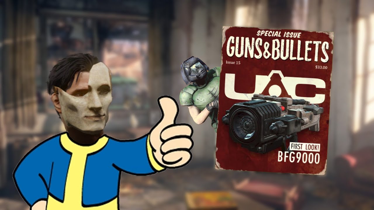 Fallout 4 bfg 9000 and  DOOM Marine Armor -Creation Club Mod KaybaOG