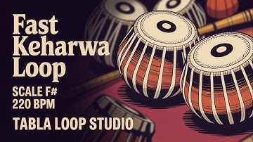 Fast Keherwa Loop for all Songs | 220 BPM | F# Kali 3 | Bhajans, Songs #rhythm #riyazwithtabla