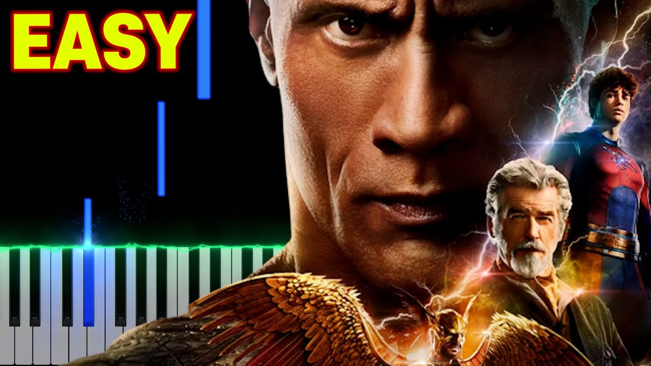 Black Adam - The Justice Society Theme | EASY Piano Tutorial