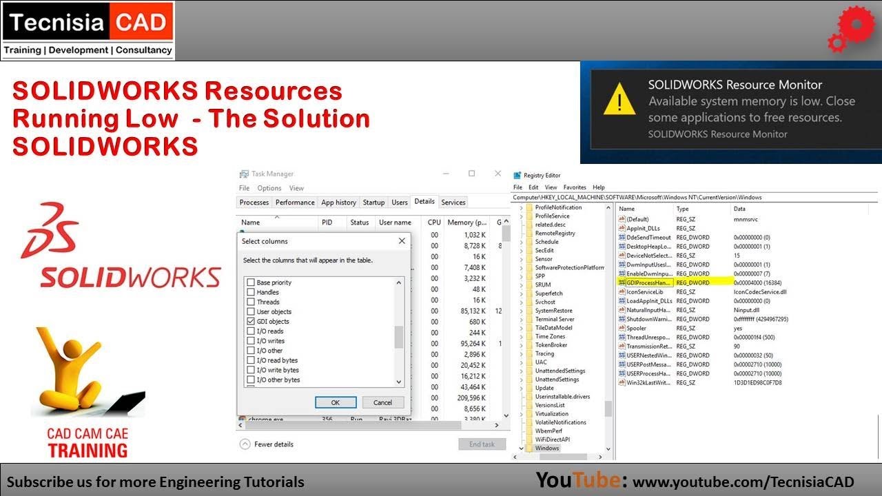 SOLIDWORKS Running Low The Solution | Tutorials - YouTube