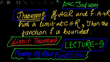 If a given Function has a limit at c belongs to R then The Function is Bounded|Bsc 3rd Sem|Lecture-9