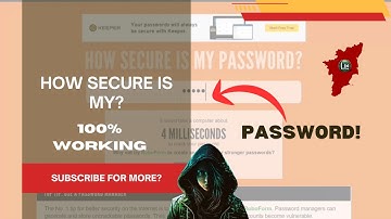How Secure Is My Password? 🔒 | Website Password Safety Explained by Vani - In Tamil
