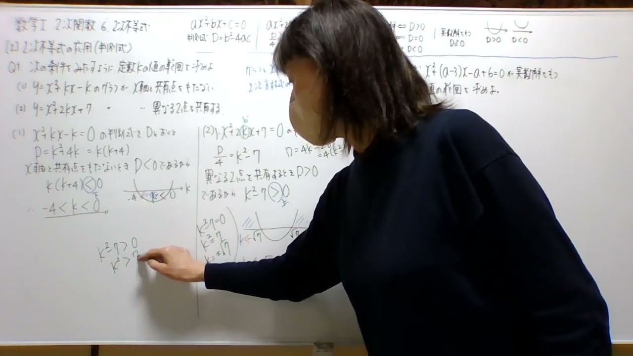 数学Ⅰ２次関数：6.2次不等式[2]2次不等式の応用（判別式）