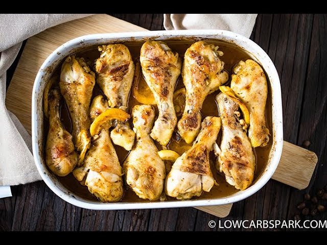 Easy Baked Lemon Garlic Chicken - LowCarbSpark class=