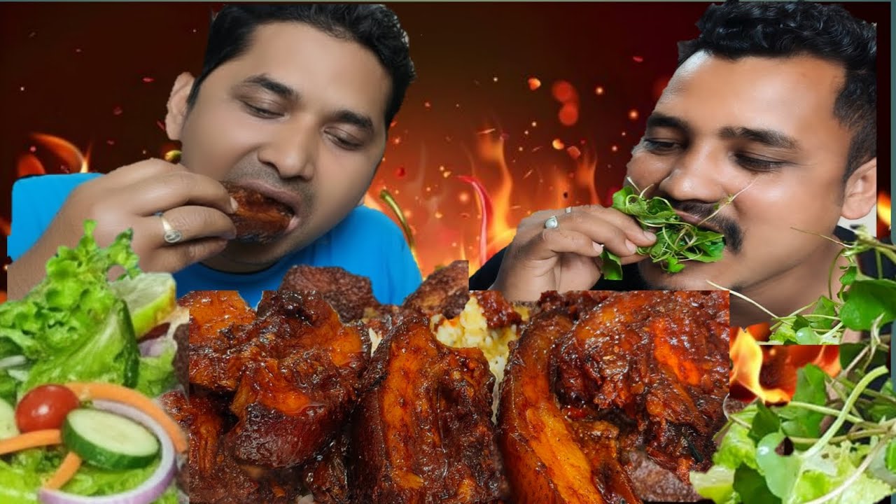 EXTREMELY SPICY PORK FATTY 🔥 EATING SUPER HOT PORK WITH RICE 