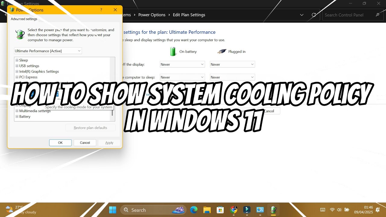 How to Show System Cooling Policy in Windows 11 - YouTube