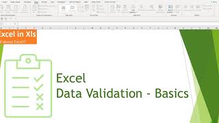 Excel Data Validation - Basics Dynamic Drop Down List