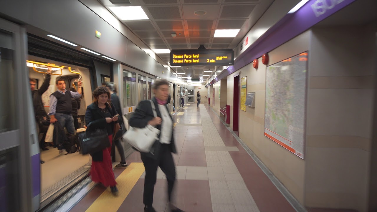 Italy, Milan, Metro night ride from ISOLA to MARCHE