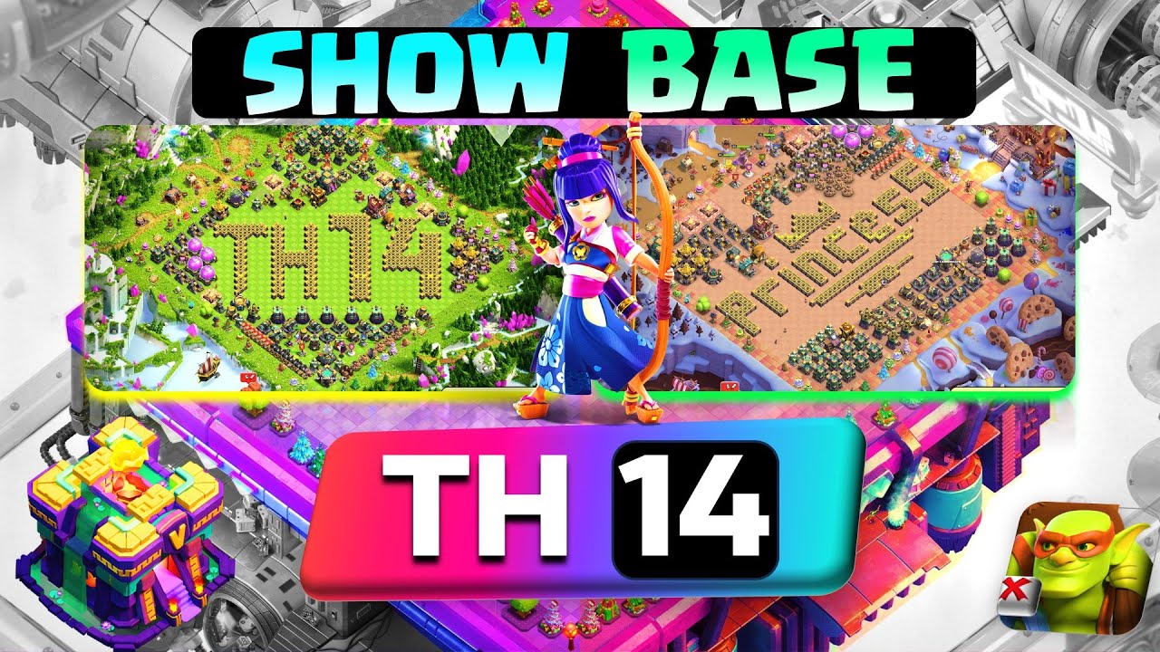 New! COC TH14 Progress Base and Showcase Base with Link! TH14 Funny Troll Base 2025