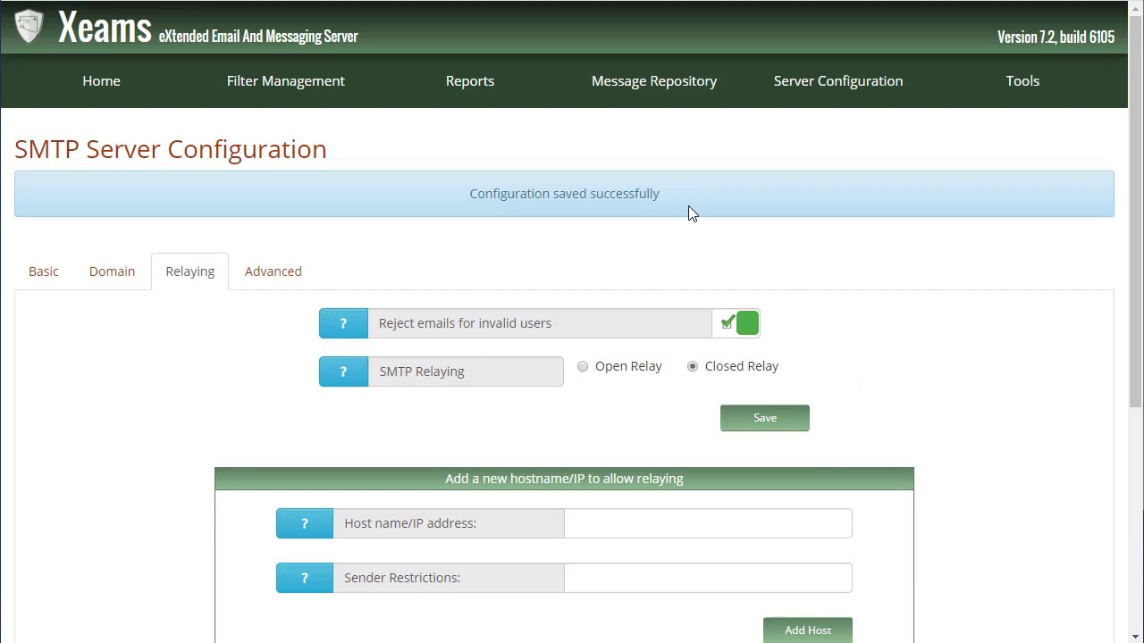 Xeams Filtering Outbound