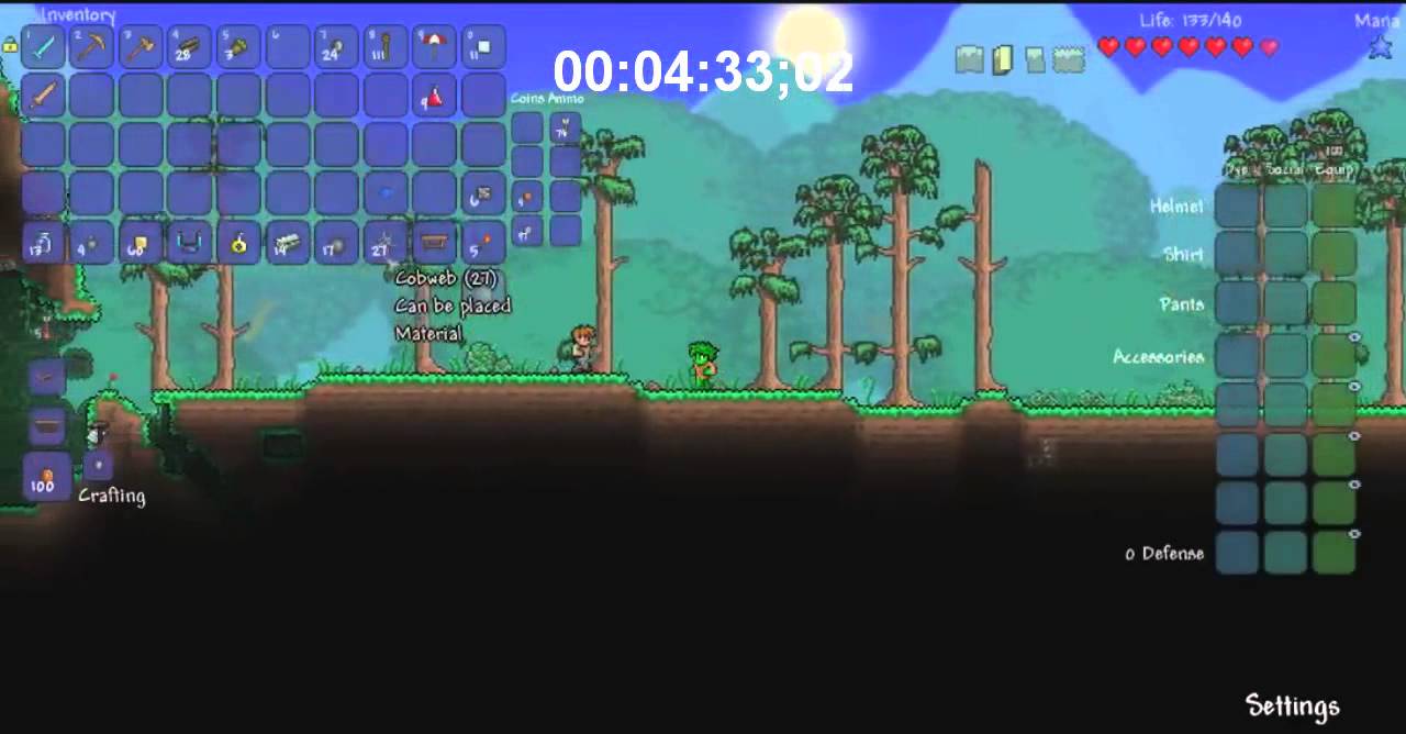 [Obsolete] Terraria 1.2.4.1 Brain of Cthulhu Speedrun in 830 (World