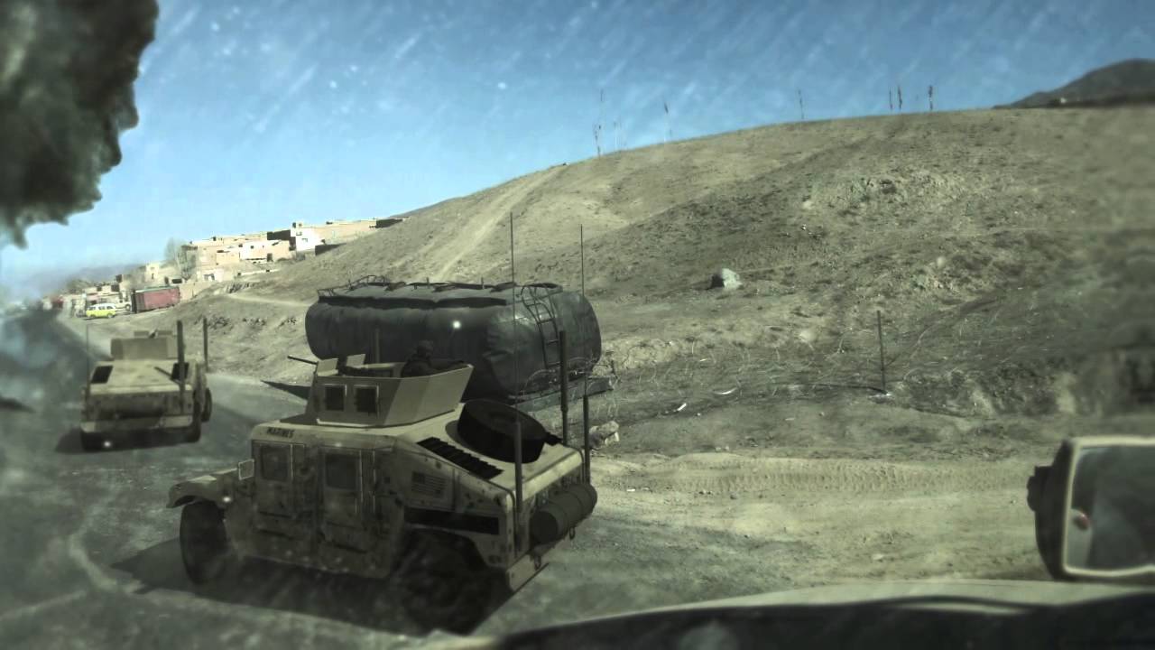 Ambushed convoy (3d max animation)