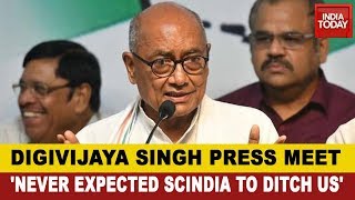 Digvijaya Singh Slams Scindia, Hits Out At BJP Over M.P Political Crisis | Watch Full Video