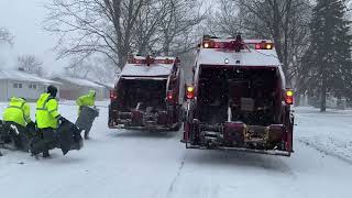 LRS Garbage Trucks In A Blizzard