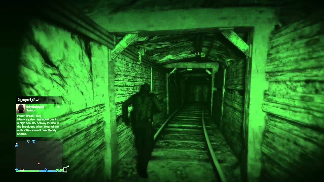 Gta 5 Night Vision Exploring Secret Mine Tunnel YouTube