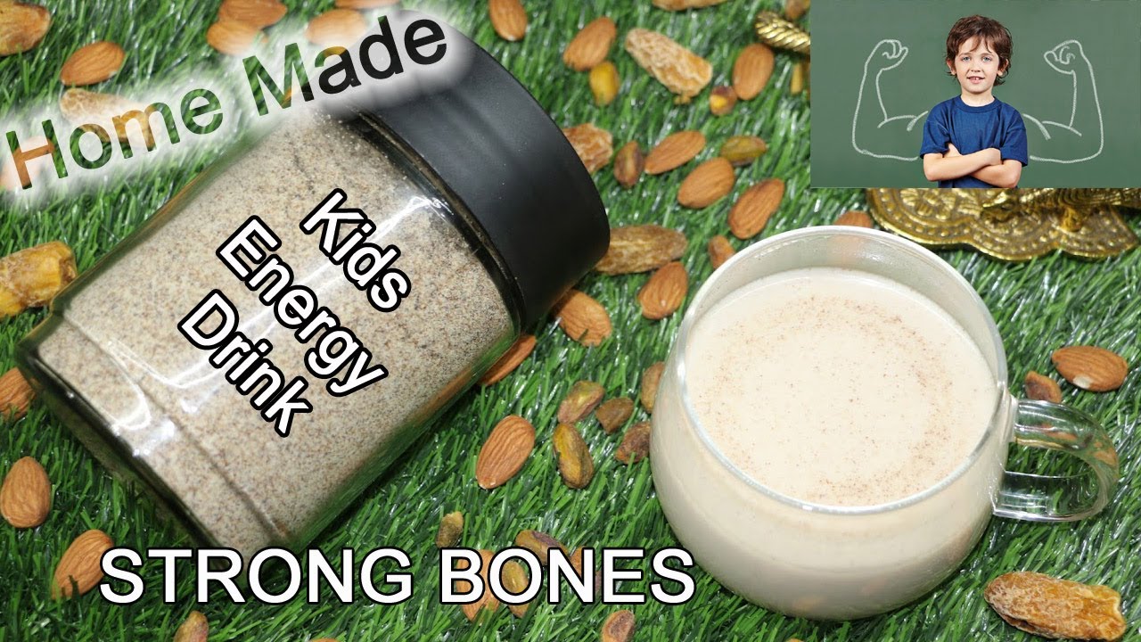 Kids Energy Drink Recipe | Homemade Energy Milk Drink for Kids Strong Bones - No Sugars | 
