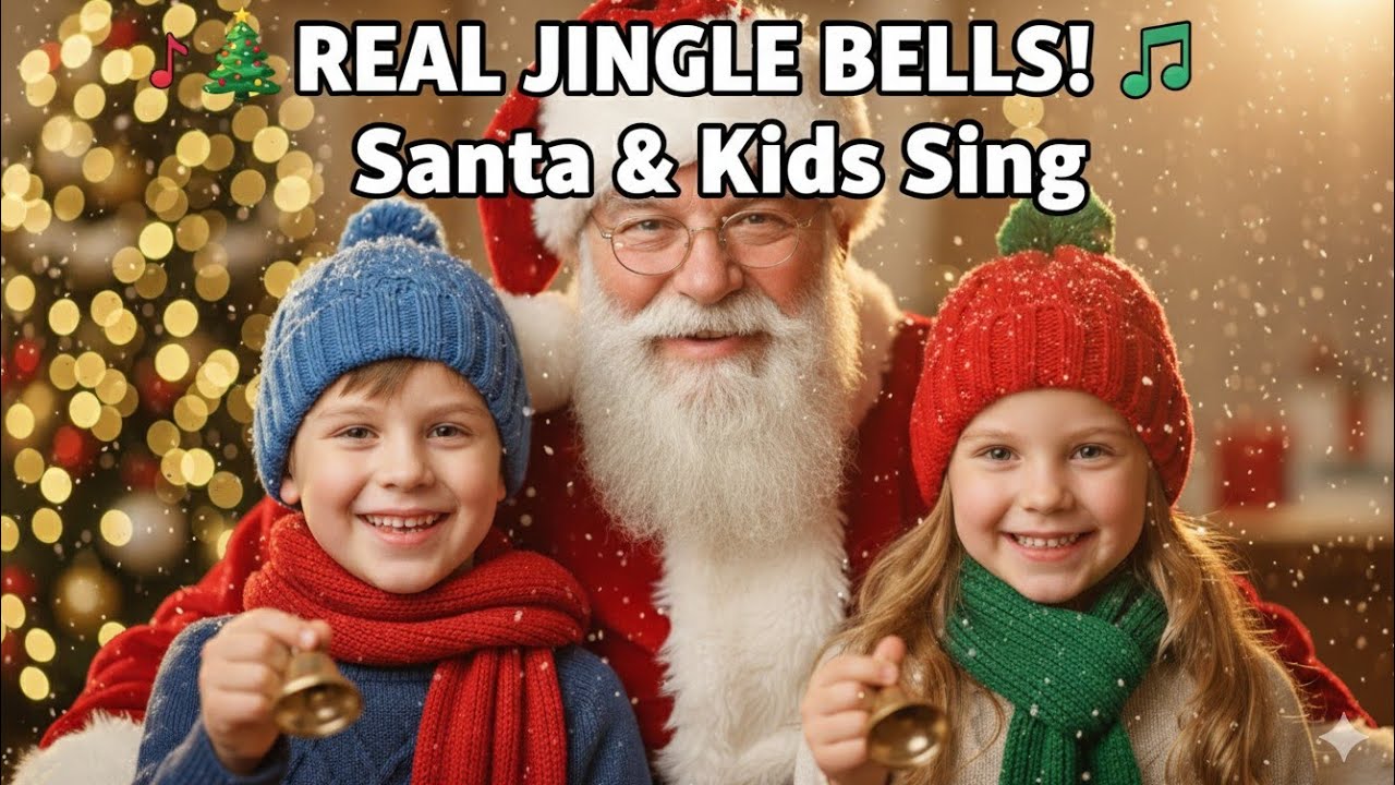 Jingle Bells Song 🎄 | Real Santa & Kids | Christmas Song for Kids# ...
