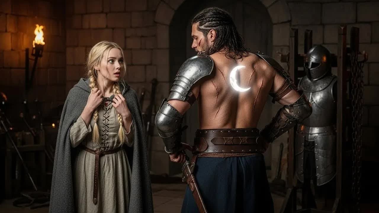 Sie sah den Alpha König seine Rüstung anlegen – und erstarrte beim Mondzeichen auf seinem Rücken