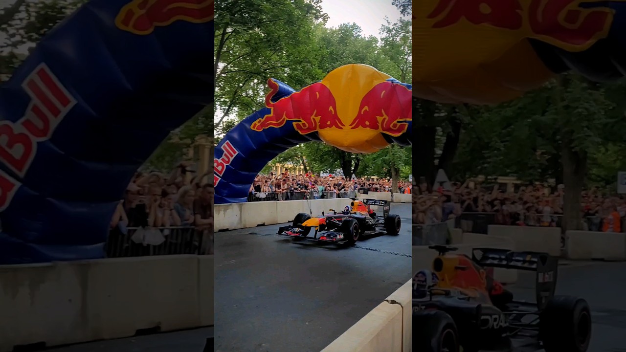 F1 Red Bull Donuts on the street! LOUD SOUND | 