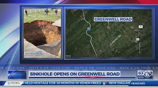 Sinkhole opens on Greenwell Road