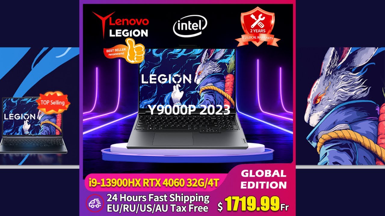 Lenovo Legion Y9000P Gaming Laptop 2023 13th Intel Core I9-13900HX 16G 32G/3/4T SSD RTX4060/RTX4070