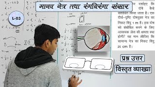 L-03 प्रश्नोत्तर | मानव नेत्र तथा रंग बिरंगा संसार 10th