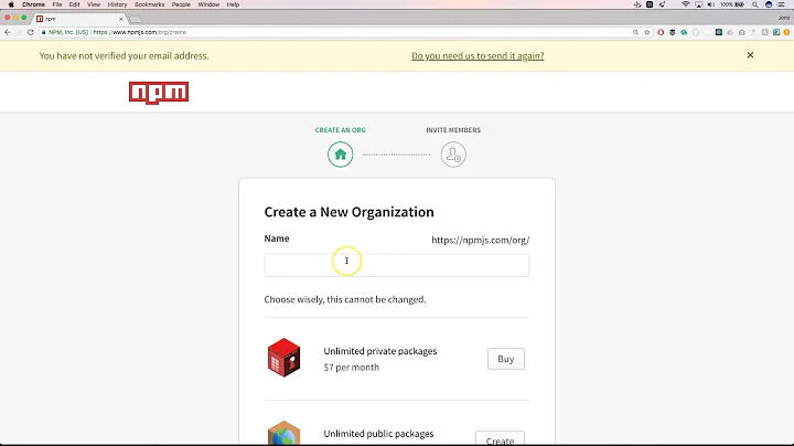 npm publish an organisation scoped package