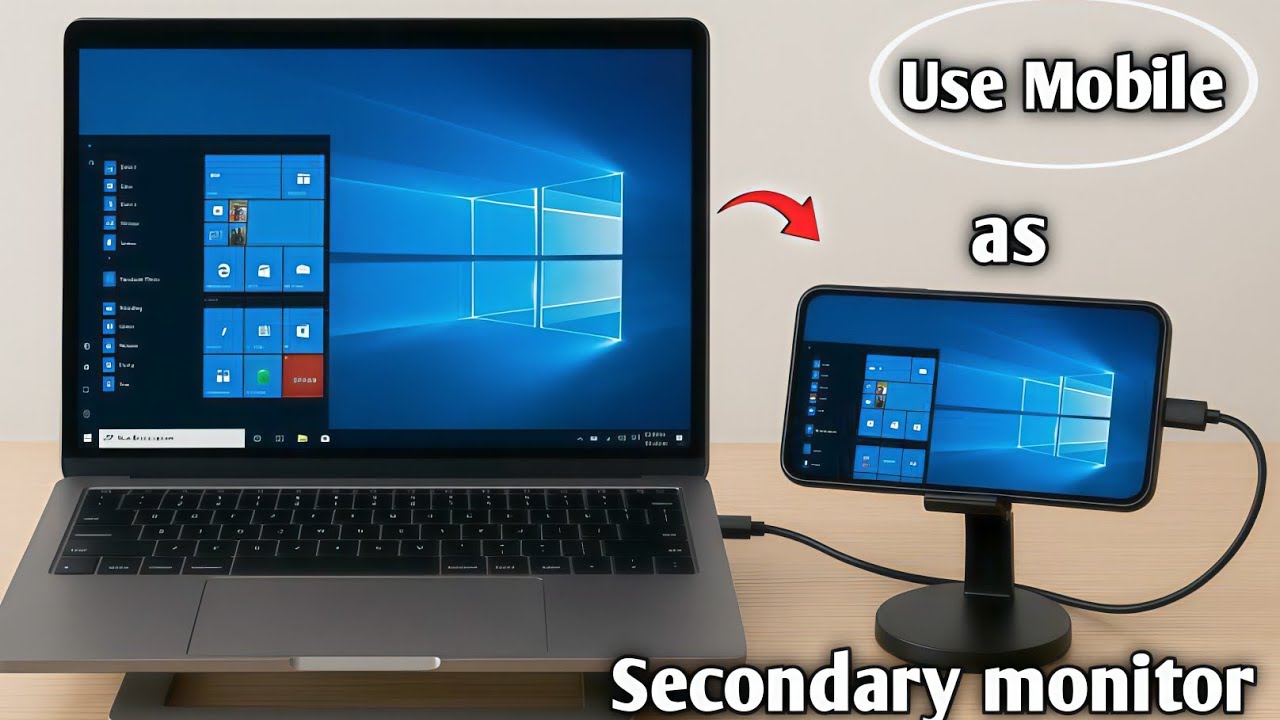 Use Your Mobile as a Second Monitor for Laptop! 🔥 | Dual Screen Setup # ...