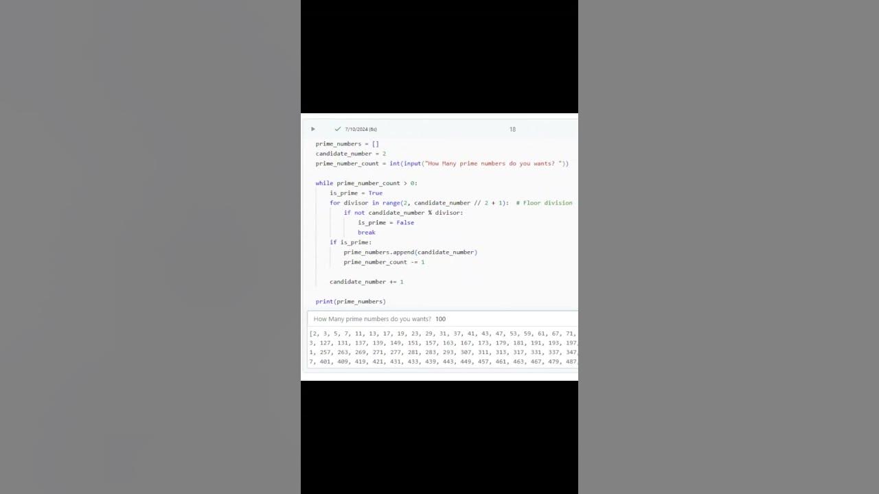 Python Program to check first 10 prime Numbers #shorts #youtubeshorts # ...