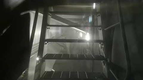 Container sandblasting construction site