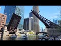 Chicago river bascule drawbridge bridge lift for sailboats along riverwalk
