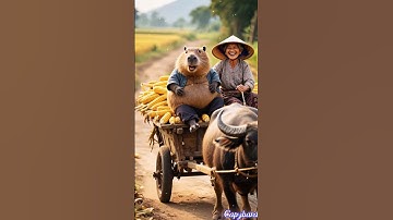 Ra ruộng trồng bắp bà và Capybara rất chăm chỉ thu hoạch #capybaralife  #capybarasong  #capybara