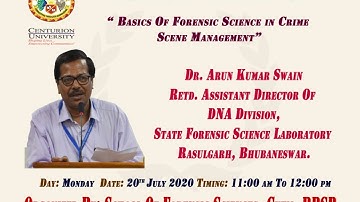 Live webinar on Basics of Forensic Science in Crime Scene Management