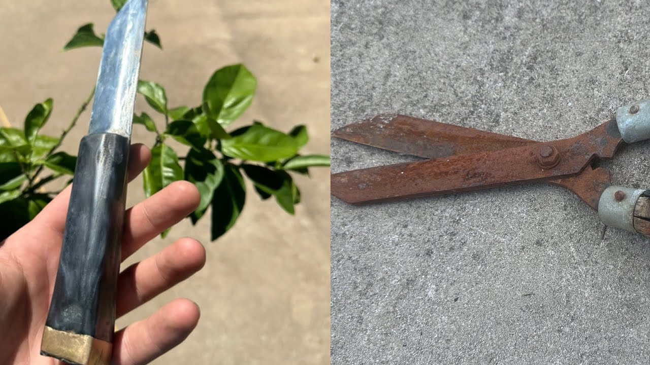 Creating beautiful knife from old hedge clippers! YouTube