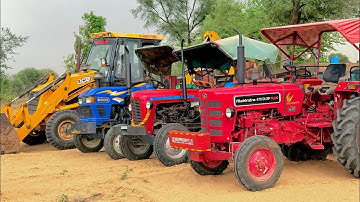 JCB 3dx Eco Machine Mahindra New Eicher Swaraj Tractor Stuck Mud Over Loading Trolley | Jcb Tractor