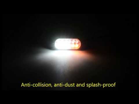 Ultra Slim 36W White Amber 12 LED Surface Mount Flashing Strobe Light Car