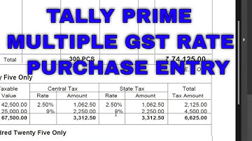 Tally Prime Multiple GST Rate Purchase Entry in hindi