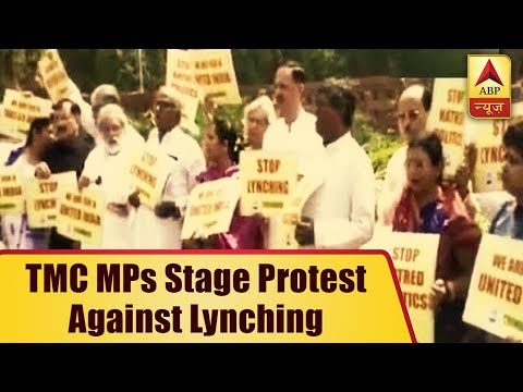 TMC MPs stage protest outside parliament