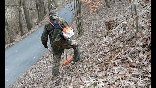 STIHL FS 235 - Výměna hlavy za nůž - Sekání křovin - Pěstování lesa - Brush Cutter How to do it