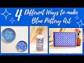 4 DIFFERENT WAYS TO MAKE BLUE POTTERY ART || BLUE POTTERY || DIYwithKANCHAN