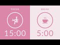 15/5 Pomodoro Timer | No Music 🔔 Bell Only | 2-Hour Study With Me for Deep Focus 🍅