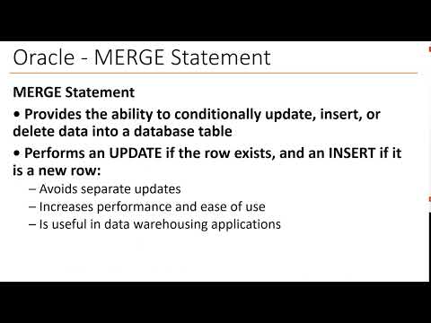 Oracle - MERGE