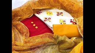 New Chanderi Plain Unstitched Dress Materials || Modern Design Plain Salwar Suit Material screenshot 3
