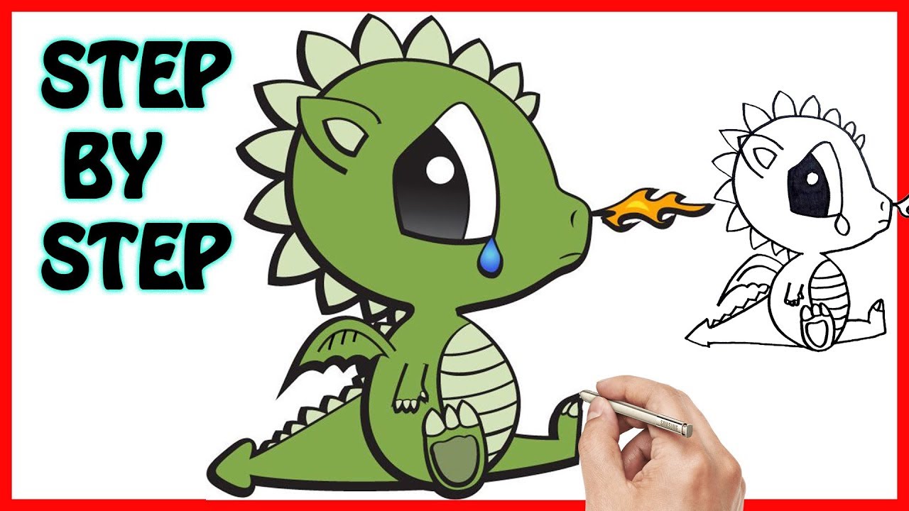 How To Draw Baby Dragon Easy Step By Step Coloring Pages For