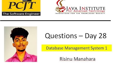 Questions set 28 | Database Management System | Java Institute | Risinu Manahara