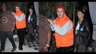 Justin Bieber, Hailey Bieber, Corey Gamble and Anastasia Karanikolaou enjoy a night out in WeHo!