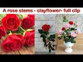How to Make Realistic Rose Clay Flower - Making Clay Flowers Step by Step - DIY Clay Flowers